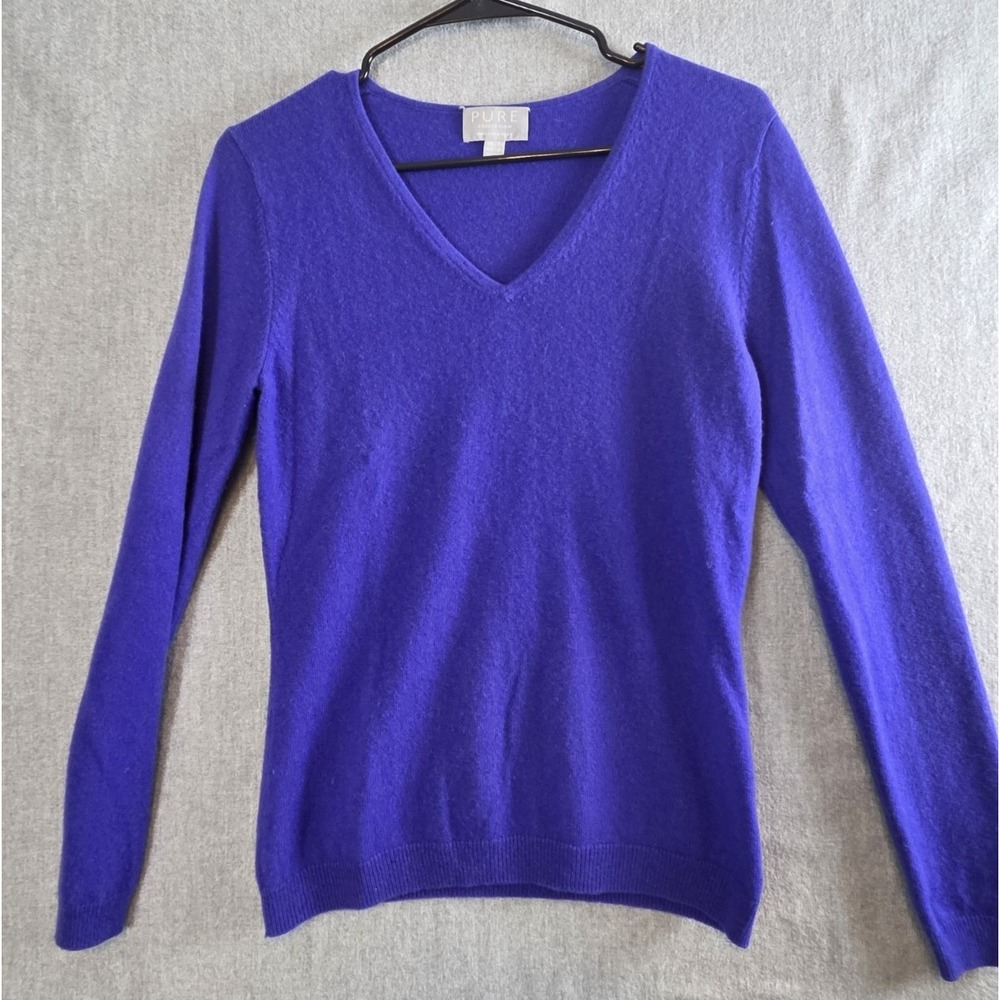 Pure Collection Sweater 100% Cashmere Pullover Size 2 Luxury Old Money Career
